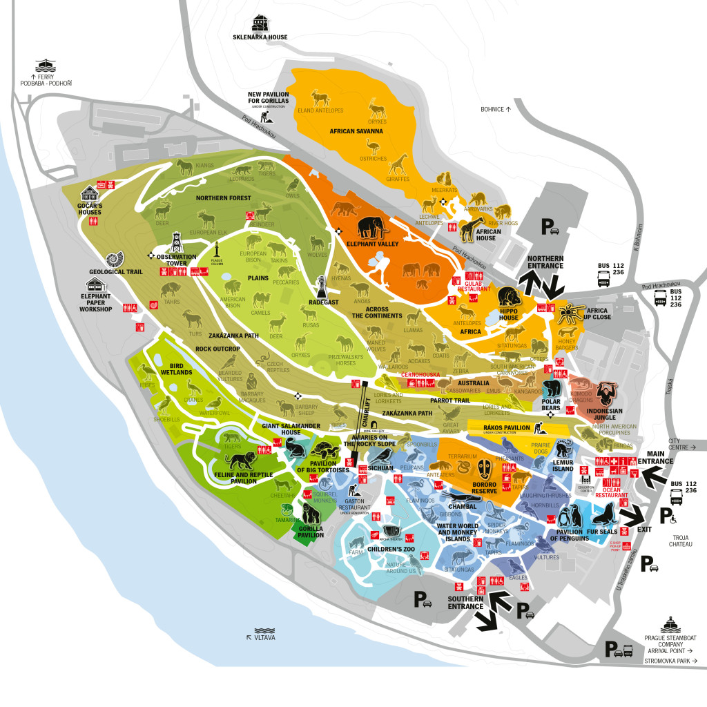 Схема Пражского зоопарка